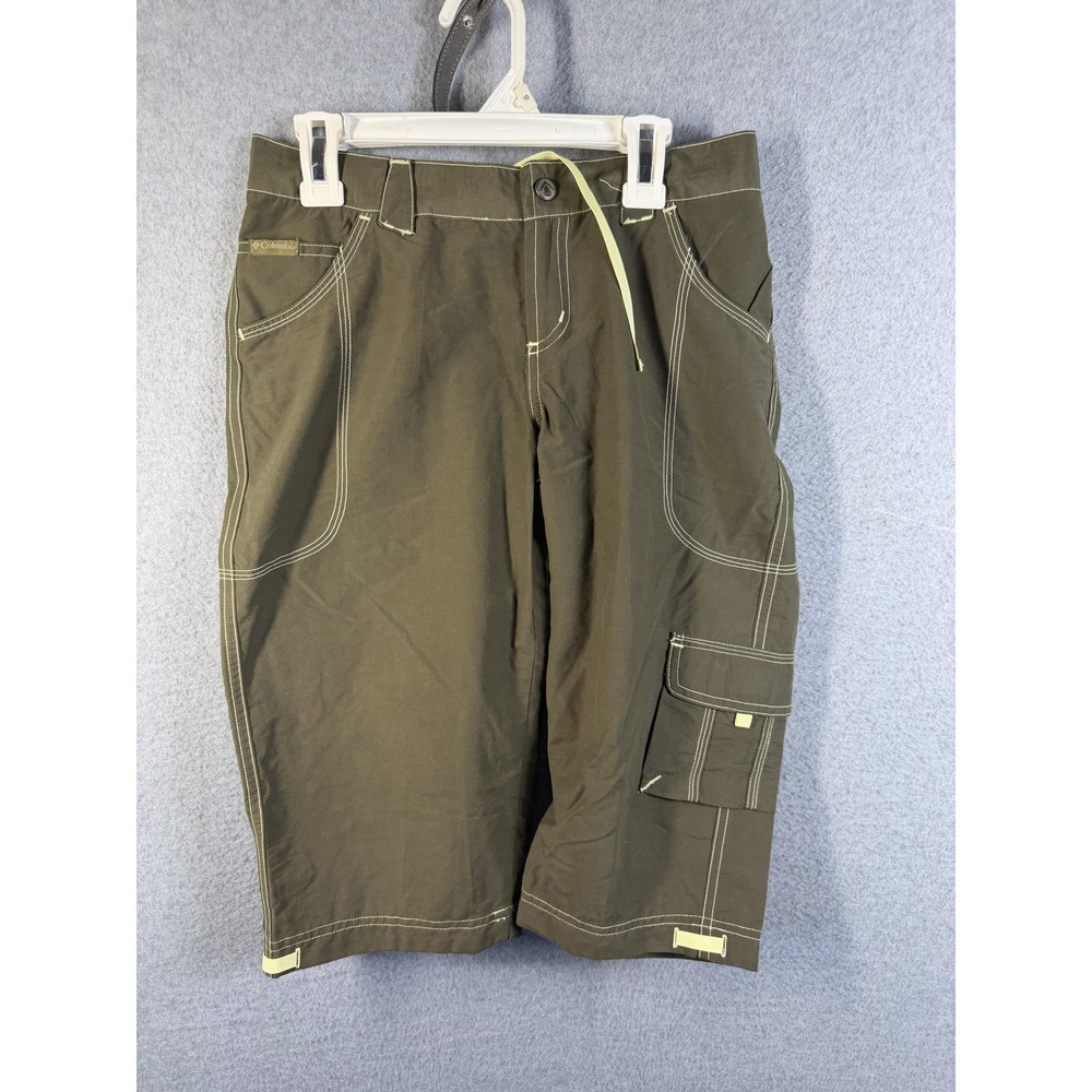 Columbia Shorts Youth Girls 12 Green Cargo Arch Cape Cove Clamdigger Outdoor